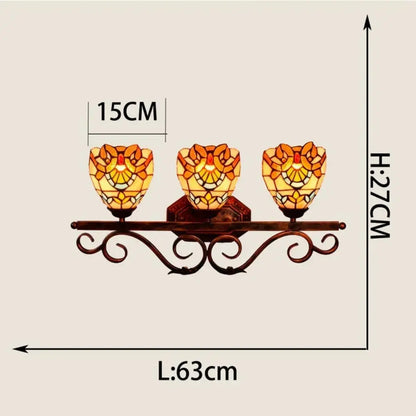 Tiffany Style Wall Sconce with Baroque Stained Glass Lampshade Classical Tiffany Lamp