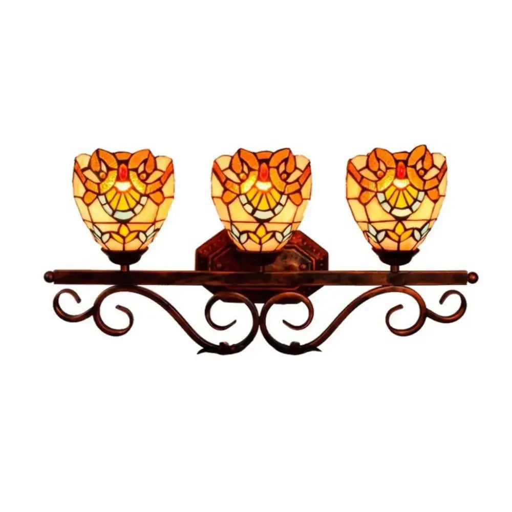 Tiffany Style Wall Sconce with Baroque Stained Glass Lampshade Classical Tiffany Lamp