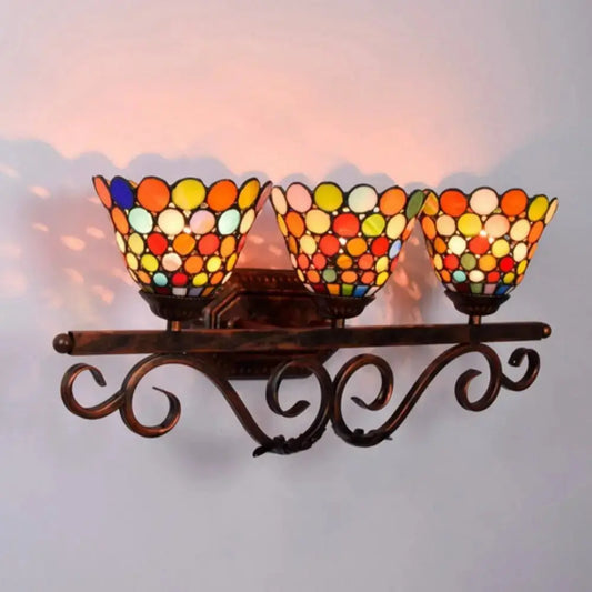 Classical Stained Glass Bohemia 3 Light Wall Sconce Tiffany Wall Lamp Classical Tiffany Lamp