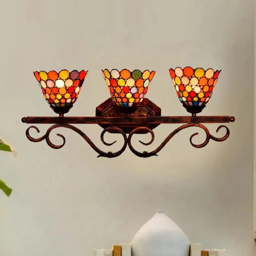 Classical Stained Glass Bohemia 3 Light Wall Sconce Tiffany Wall Lamp Classical Tiffany Lamp