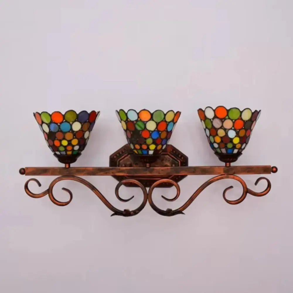 Classical Stained Glass Bohemia 3 Light Wall Sconce Tiffany Wall Lamp Classical Tiffany Lamp