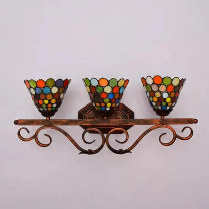 Classical Stained Glass Bohemia 3 Light Wall Sconce Tiffany Wall Lamp Classical Tiffany Lamp