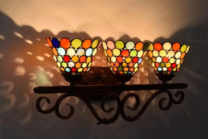Classical Stained Glass Bohemia 3 Light Wall Sconce Tiffany Wall Lamp Classical Tiffany Lamp