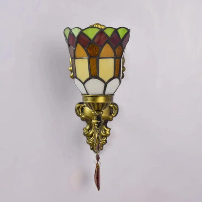 Dia11cm Small Stained Glass Lampshade Tiffany Style Wall Sconce Classical Tiffany Lamp