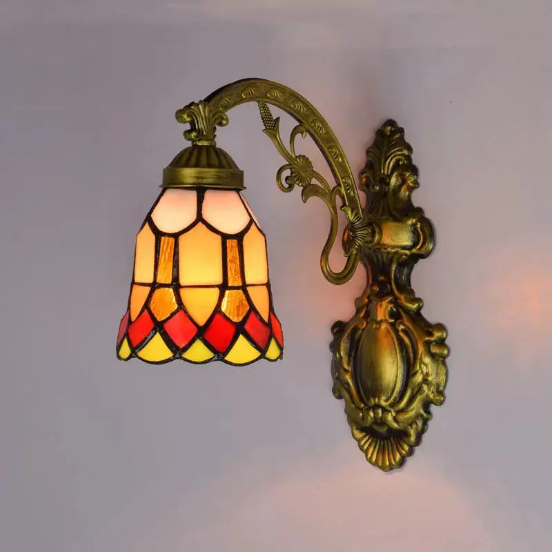 Dia11cm Small Wall Lamp Stained Glass Lampshade Tiffany Style Sconces Classical Tiffany Lamp