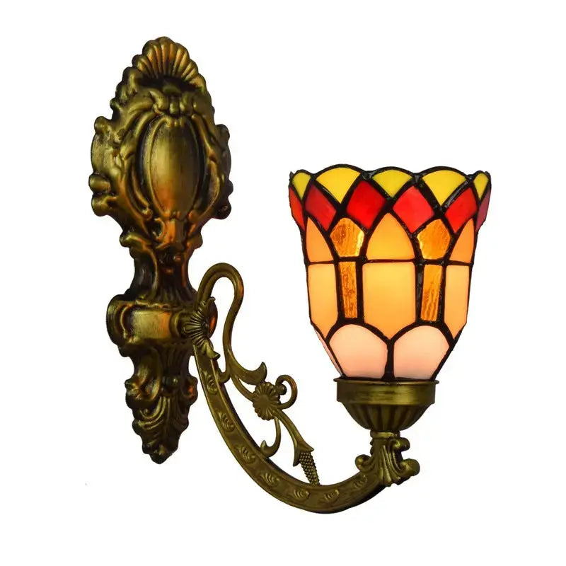 Dia11cm Small Wall Lamp Stained Glass Lampshade Tiffany Style Sconces Classical Tiffany Lamp