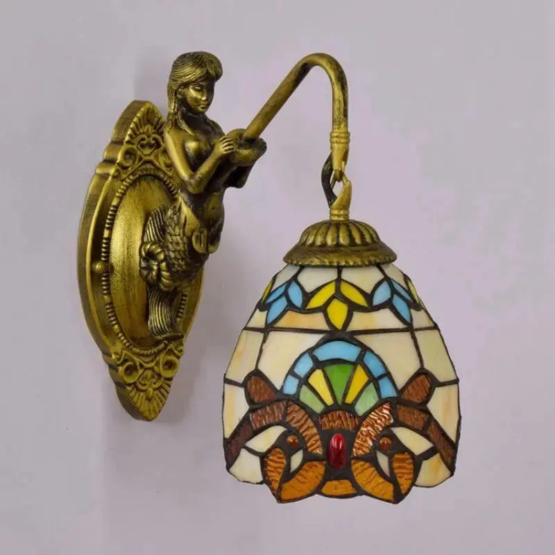 Dia15cm Tiffany Stained Glass Mini Lamp Baroque Lampshade Wall Lights Classical Tiffany Lamp