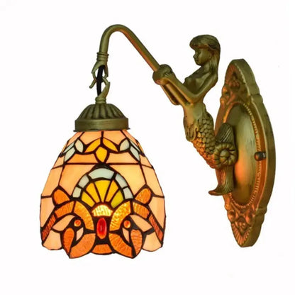 Dia15cm Tiffany Stained Glass Mini Lamp Baroque Lampshade Wall Lights Classical Tiffany Lamp