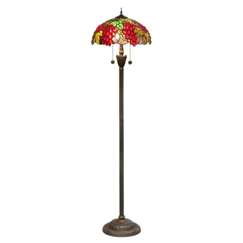 Dia40cm Handmade Harvest Grape Stained Glass Lampshade Tiffany Style Floor Lamps Classical Tiffany Lamp