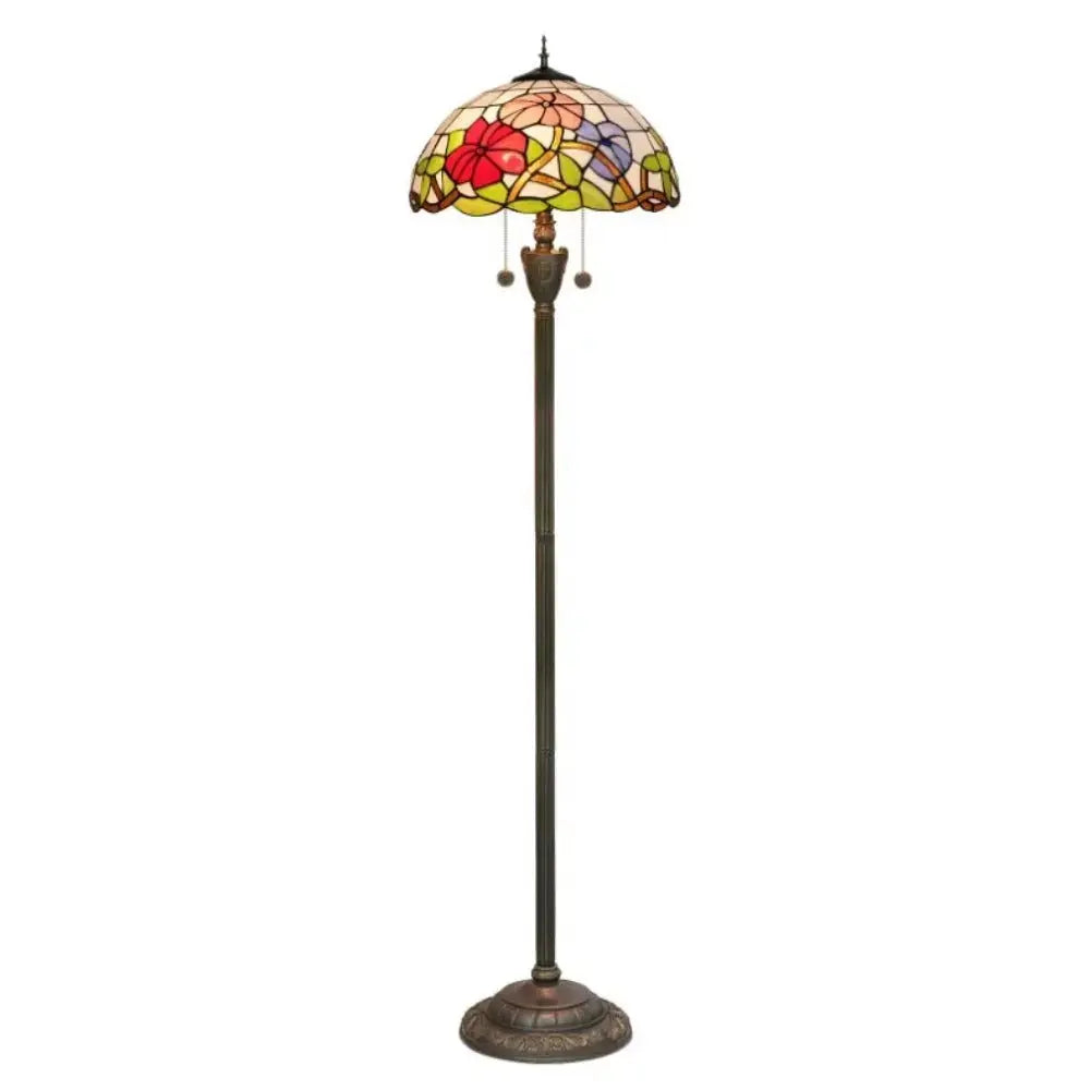 Dia40cm Handmade Morning Glory Art Tiffany Stained Glass Floor Lamp Classical Tiffany Lamp