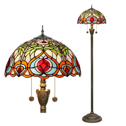 Dia40cm Luxury Stained Glass Love Peach Art Lampshade Tiffany Floor Lamp Classical Tiffany Lamp