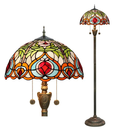 Dia40cm Luxury Stained Glass Love Peach Art Lampshade Tiffany Floor Lamp Classical Tiffany Lamp