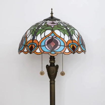 Dia40cm Luxury Stained Glass Love Peach Art Lampshade Tiffany Floor Lamp Classical Tiffany Lamp