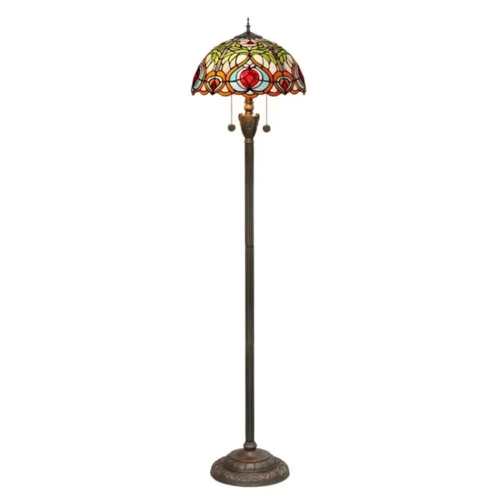 Dia40cm Luxury Stained Glass Love Peach Art Lampshade Tiffany Floor Lamp Classical Tiffany Lamp