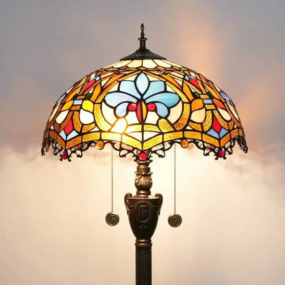 Dia40cm Art Baroque Lampshade Vintage Stained Glass Tiffany Floor Lamps Classical Tiffany Lamp