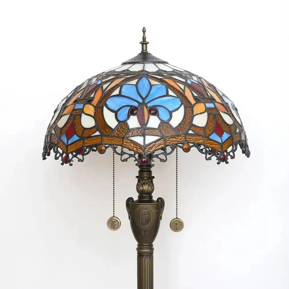 Dia40cm Art Baroque Lampshade Vintage Stained Glass Tiffany Floor Lamps Classical Tiffany Lamp