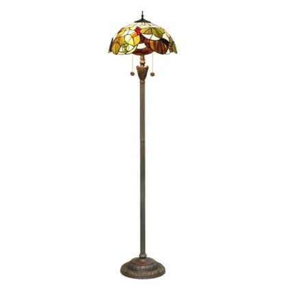 Dia40cm Stained Glass Brown Grape Lampshade Tiffany Floor Lamps for Living Room Classical Tiffany Lamp