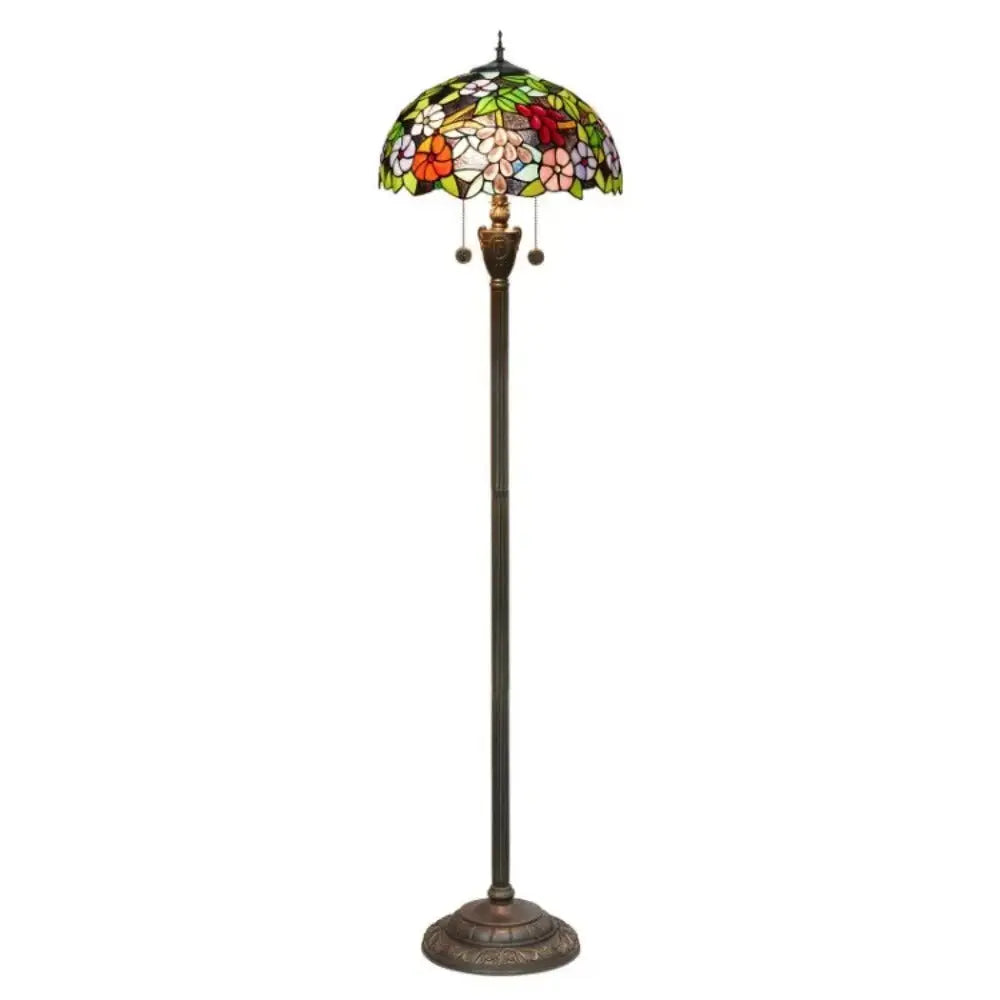 Dia40cm Grape Flower Lampshade Tiffany Stained Glass Floor Lamp Classical Tiffany Lamp