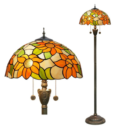 Dia40cm Sunflower Tiffany Lamp Lampshade Vintage Stained Glass Floor Lamps Classical Tiffany Lamp
