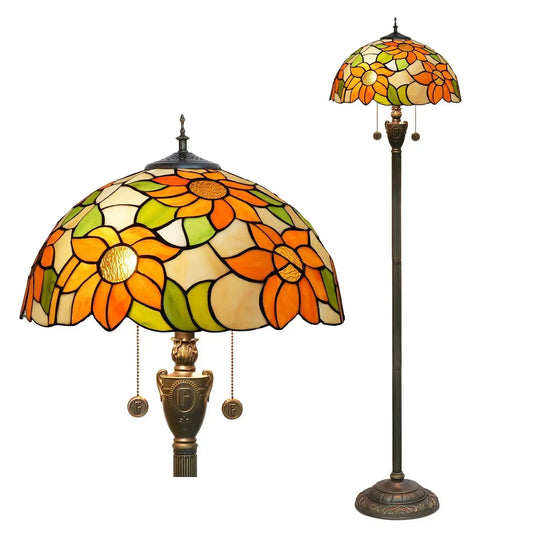 Dia40cm Sunflower Tiffany Lamp Lampshade Vintage Stained Glass Floor Lamps Classical Tiffany Lamp