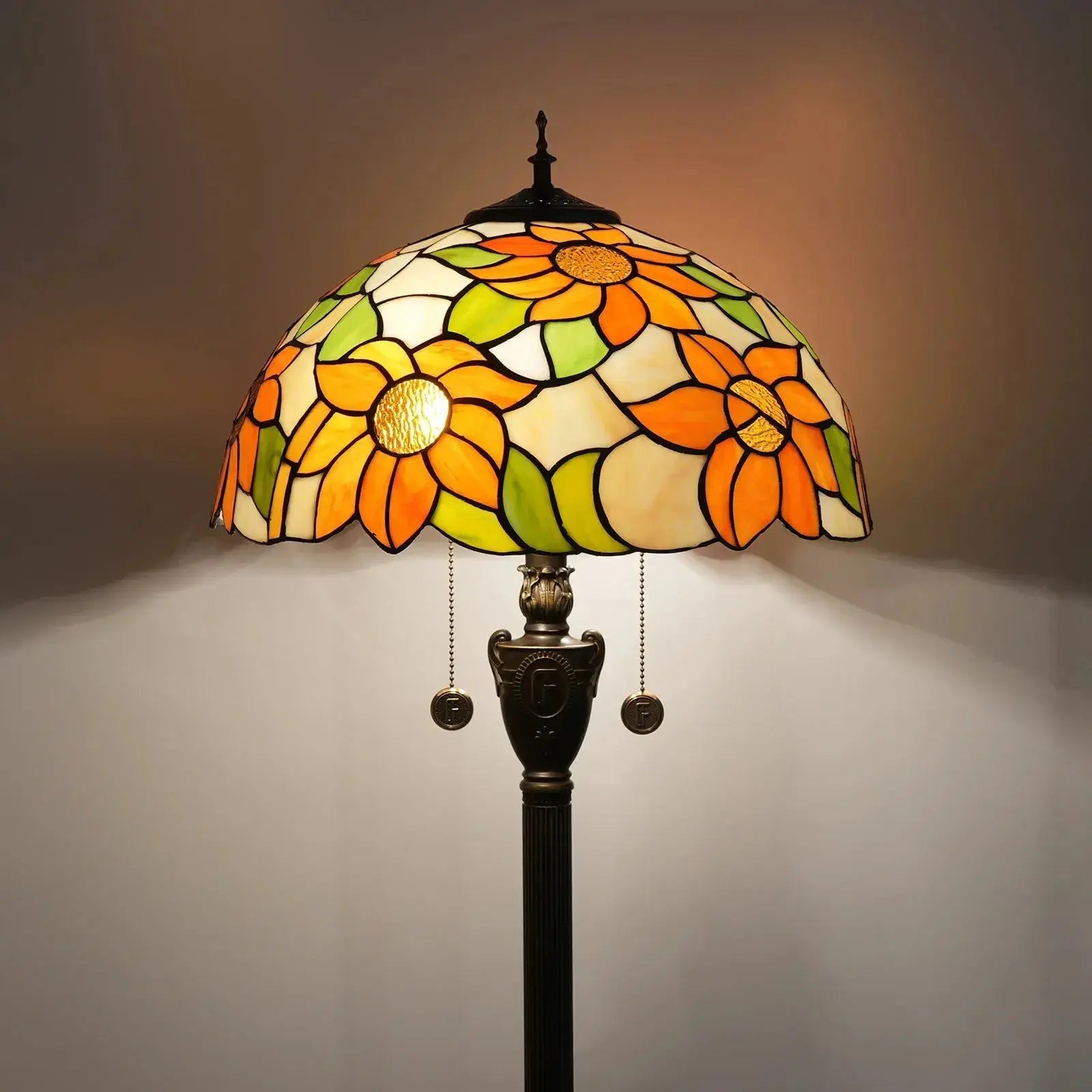 Dia40cm Sunflower Tiffany Lamp Lampshade Vintage Stained Glass Floor Lamps Classical Tiffany Lamp