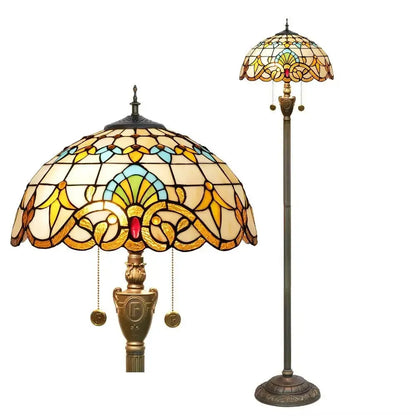 Dia40cm Tiffany Baroque Art Lampshade Stained Glass Floor Lamps for Sale Classical Tiffany Lamp