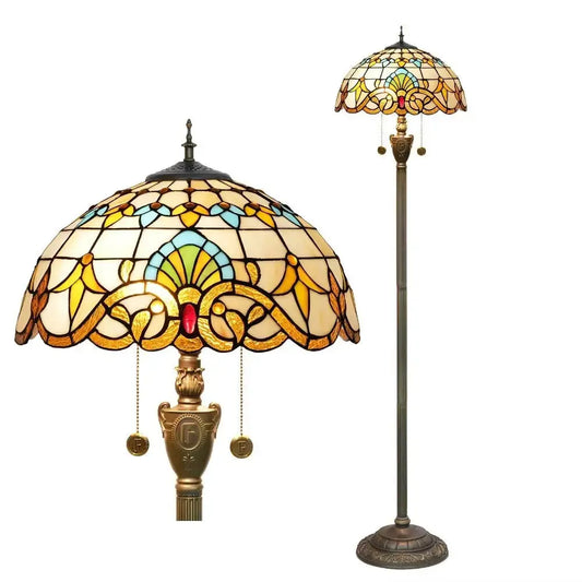 Dia40cm Tiffany Baroque Art Lampshade Stained Glass Floor Lamps for Sale Classical Tiffany Lamp