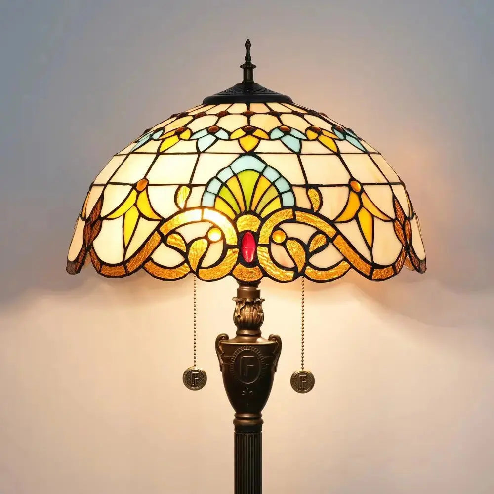 Dia40cm Tiffany Baroque Art Lampshade Stained Glass Floor Lamps for Sale Classical Tiffany Lamp