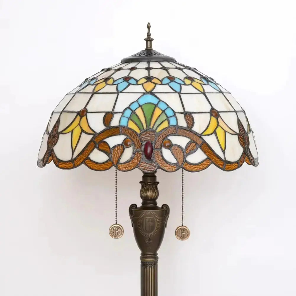 Dia40cm Tiffany Baroque Art Lampshade Stained Glass Floor Lamps for Sale Classical Tiffany Lamp