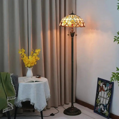 Dia40cm Tiffany Baroque Art Lampshade Stained Glass Floor Lamps for Sale Classical Tiffany Lamp