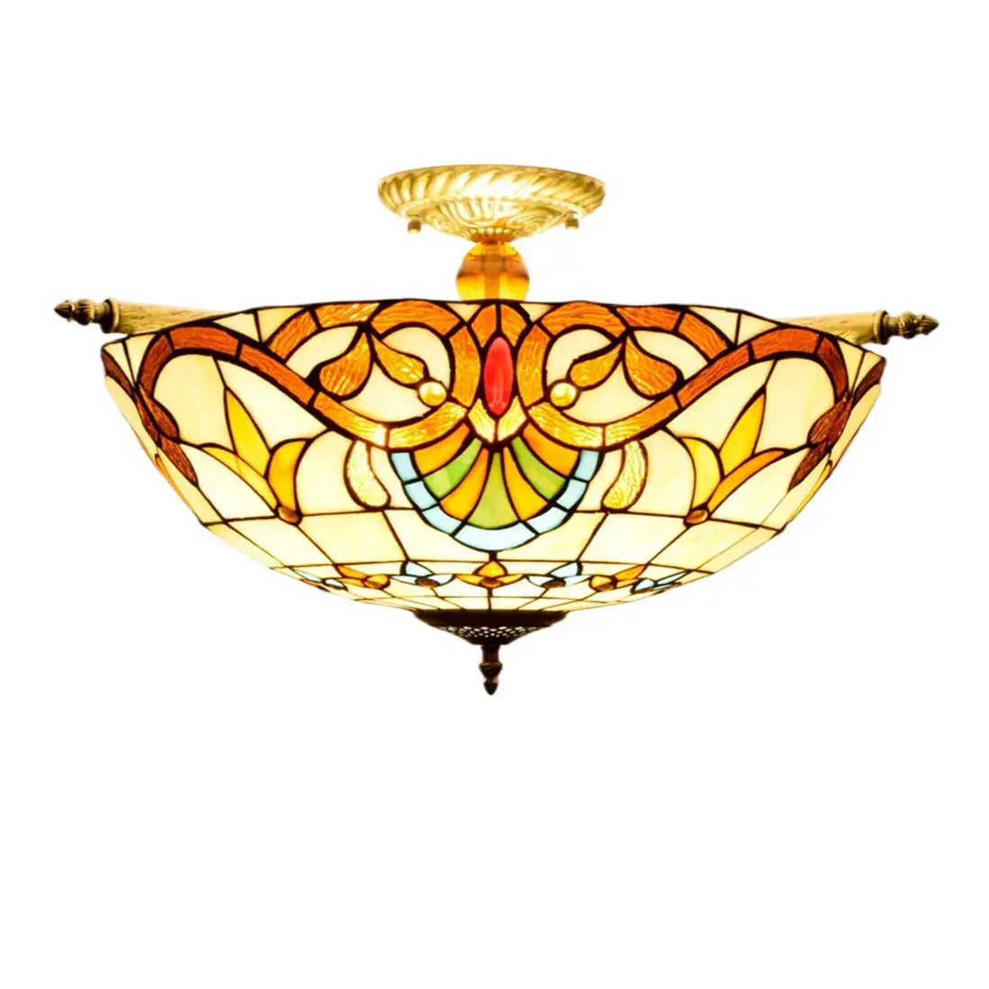 Dia55cm Stained Glass Baroque Lampshade Large Tiffany Style Ceiling Lamp Classical Tiffany Lamp