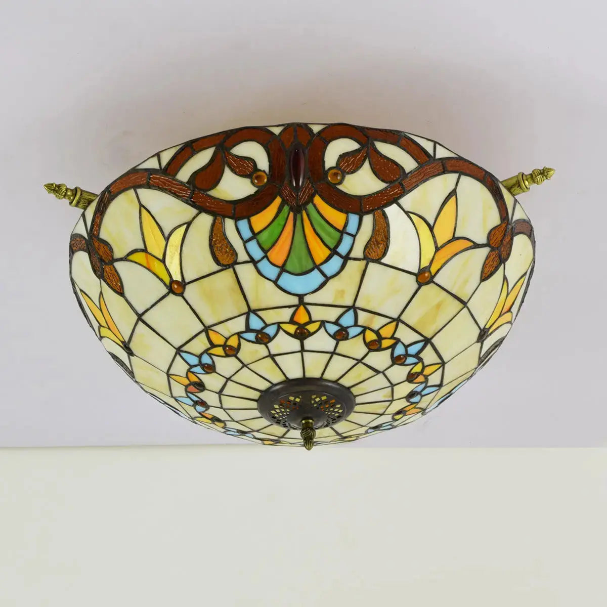 Dia55cm Stained Glass Baroque Lampshade Large Tiffany Style Ceiling Lamp Classical Tiffany Lamp