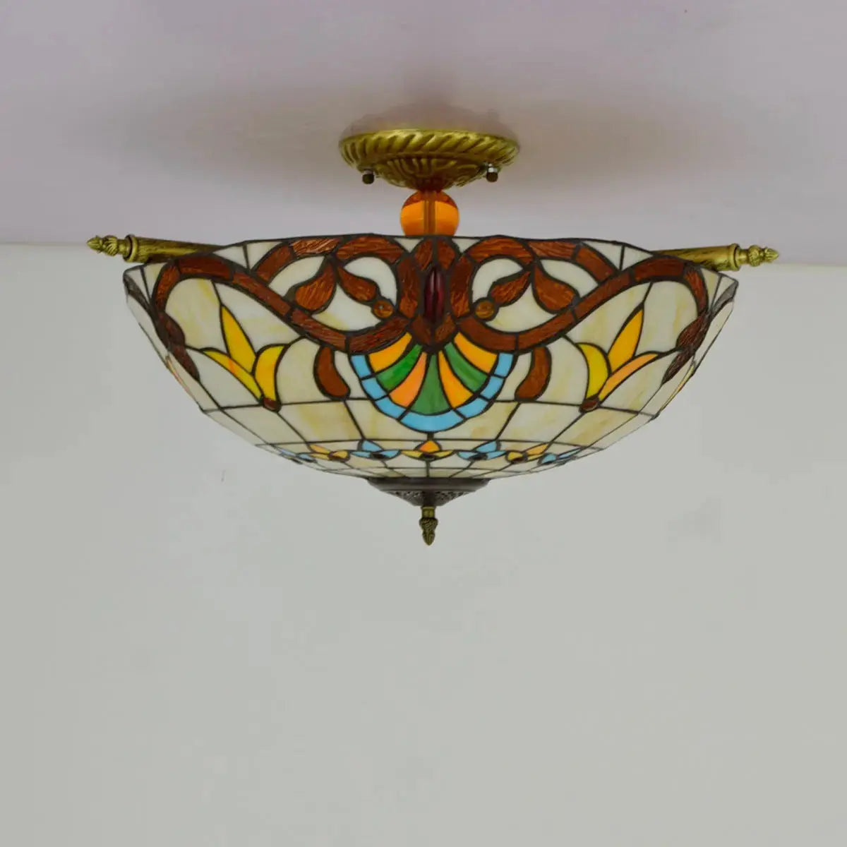 Dia55cm Stained Glass Baroque Lampshade Large Tiffany Style Ceiling Lamp Classical Tiffany Lamp