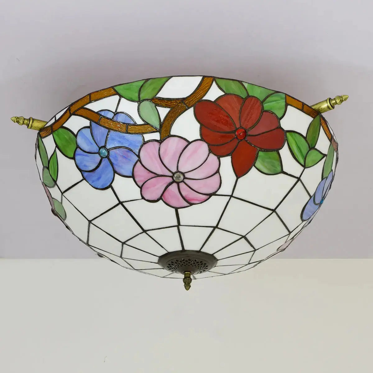 Dia55cm Stained Glass Morning Glory Lampshade Large Tiffany Ceiling Lamp Classical Tiffany Lamp