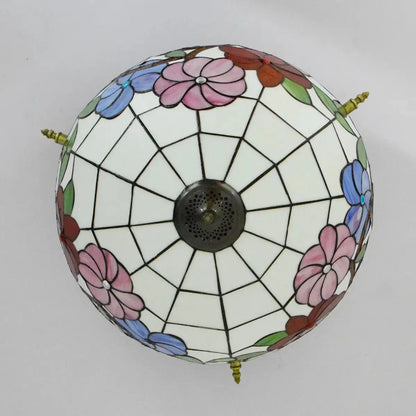 Dia55cm Stained Glass Morning Glory Lampshade Large Tiffany Ceiling Lamp Classical Tiffany Lamp