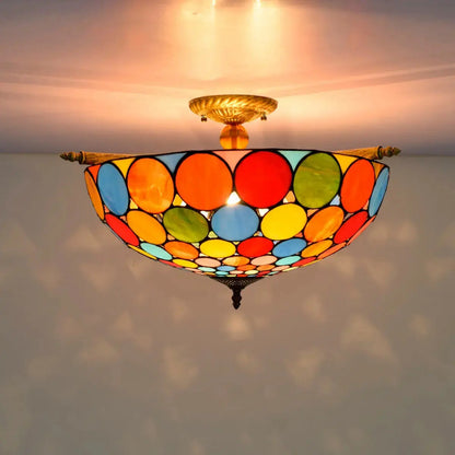Dia55cm Stained Glass Bohemia Lampshade Large Tiffany Ceiling Light Classical Tiffany Lamp