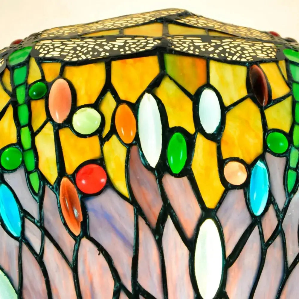 Dia55cm Stained Glass Dragonfly Lampshade Tiffany Style Flush Mount Ceiling Light Classical Tiffany Lamp