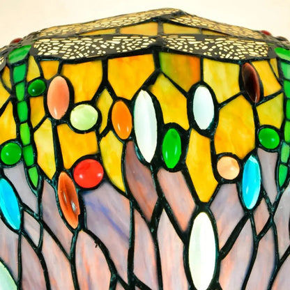 Dia55cm Stained Glass Dragonfly Lampshade Tiffany Style Flush Mount Ceiling Light Classical Tiffany Lamp
