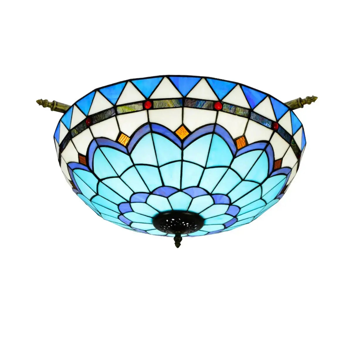 Dia55cm Stained Glass Blue Lampshade Large Tiffany Ceiling Light Classical Tiffany Lamp