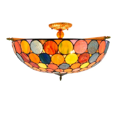 Dia65cm Stained Glass Bohemia Spots Lampshade Large Tiffany Ceiling Lamp Classical Tiffany Lamp