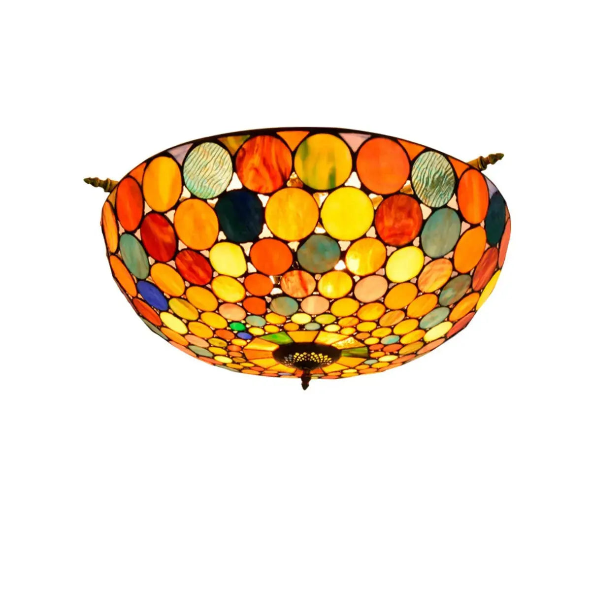 Dia65cm Stained Glass Bohemia Spots Lampshade Large Tiffany Ceiling Lamp Classical Tiffany Lamp