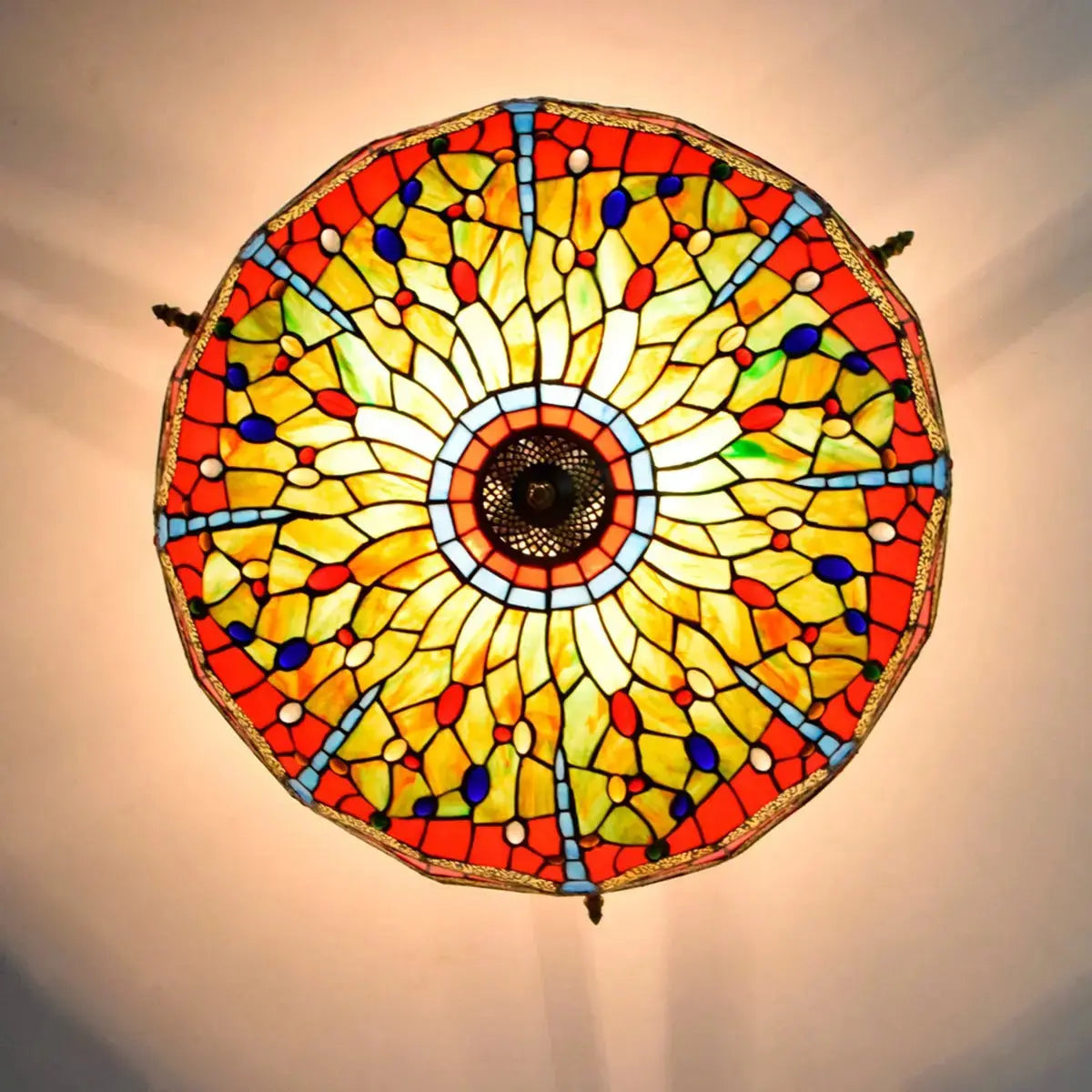 Dia65cm Stained Glass Dragonfly Lampshade Large Tiffany Ceiling Lamp Classical Tiffany Lamp