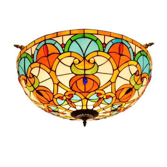 Dia65cm Stained Glass Peach Beads Lampshade Large Tiffany Ceiling Lamp Classical Tiffany Lamp