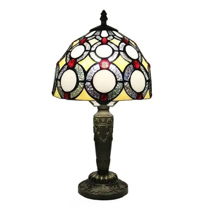 8inch Tiffany Style Bedside Lamps with Stained Glass Floral Lampshade Classical Tiffany Lamp