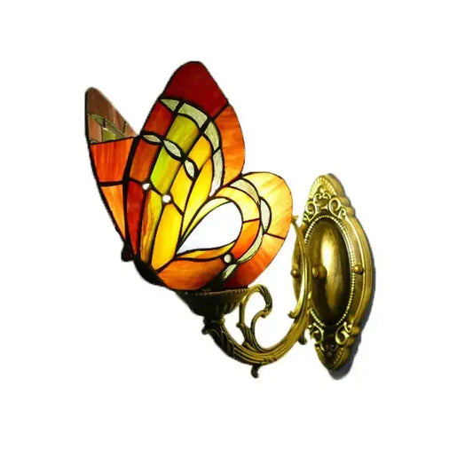 Retro Tiffany Style Butterfly Lamp Stained Glass Lampshade Vintage Wall Sconce Classical Tiffany Lamp