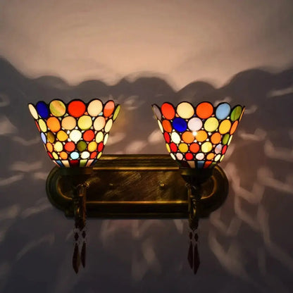 Tiffany Style Wall Sconce Bohemian Stained Glass Double Wall Lights Classical Tiffany Lamp