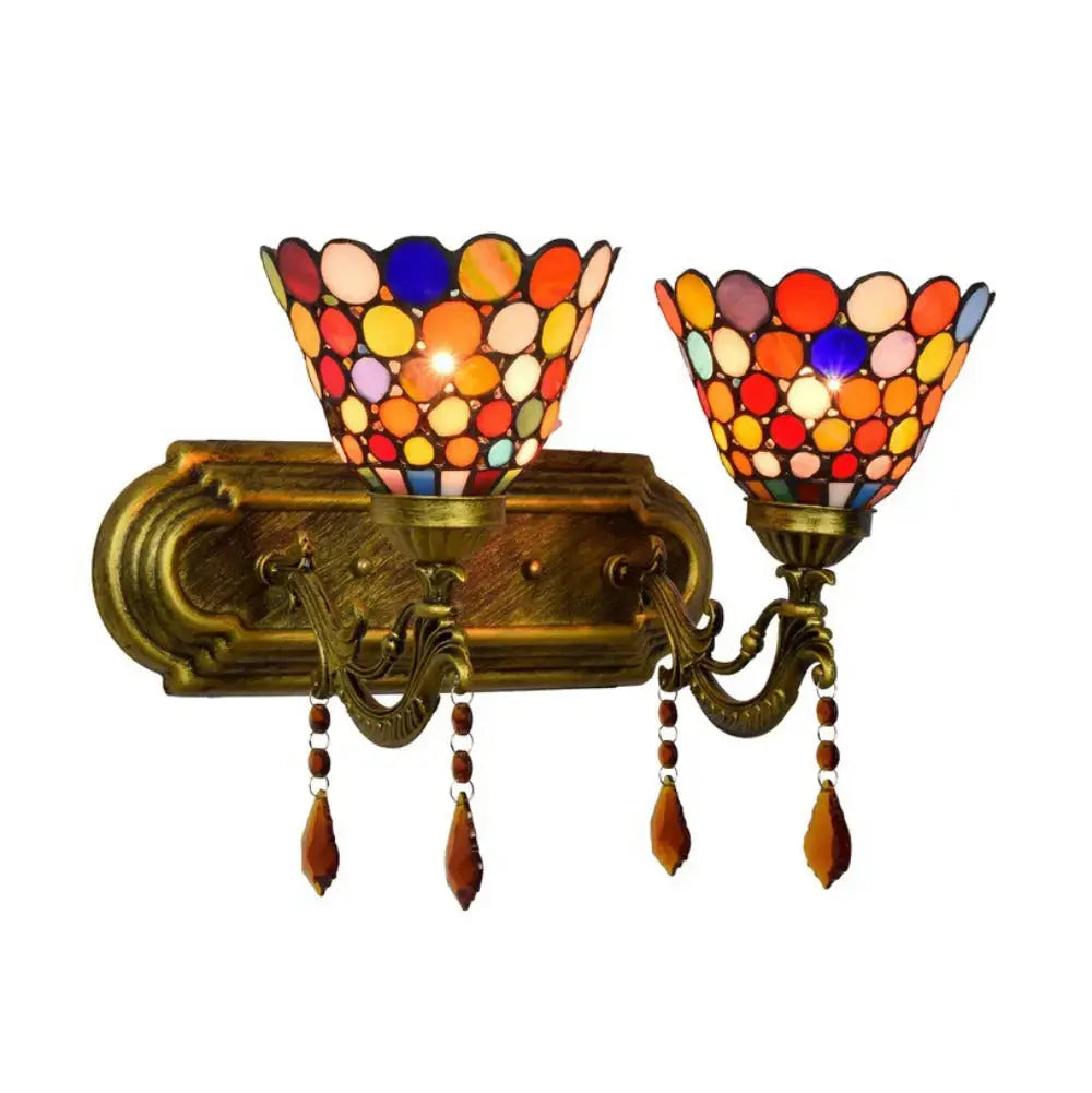Tiffany Style Wall Sconce Bohemian Stained Glass Double Wall Lights Classical Tiffany Lamp