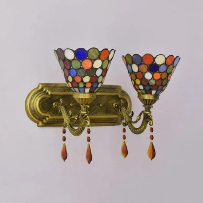 Tiffany Style Wall Sconce Bohemian Stained Glass Double Wall Lights Classical Tiffany Lamp