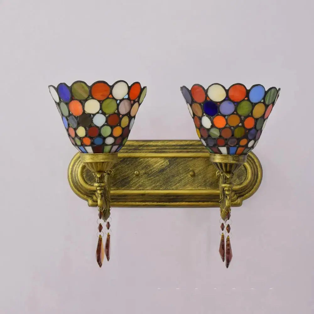 Tiffany Style Wall Sconce Bohemian Stained Glass Double Wall Lights Classical Tiffany Lamp