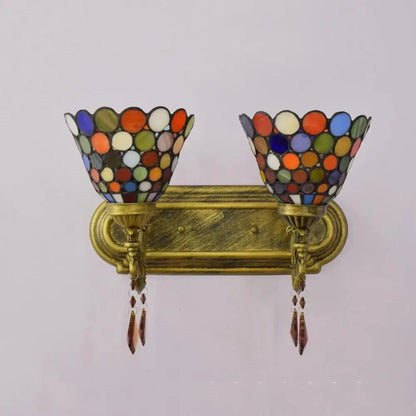 Tiffany Style Wall Sconce Bohemian Stained Glass Double Wall Lights Classical Tiffany Lamp
